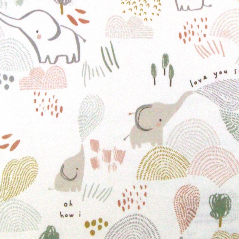 Printed Cotton FICELLE White / Gray Multicolored